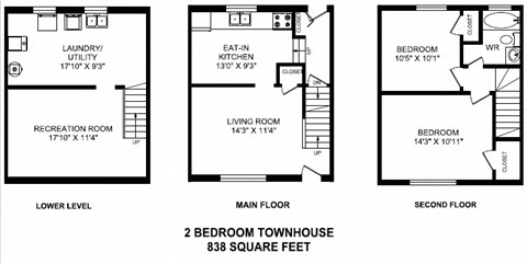 Floor plan for 2 beds, 1 bath, 1200 sqft