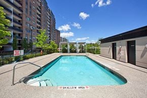 Brampton apartment for rent - 190 Cityview in Brampton, ON swimming pool with stairs and stability bar at shallow end