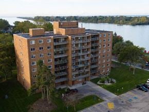 Amherstburg apartment for rent - Dalhousie Place exterior image of building with view of the water in Amherstburg, ON