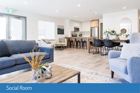 Port Moody apartment for rent - Inlet Glen Apartments Social Room featuring lounge seating and recessed lighting in Port Moody, BC