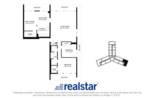Floor plan for 2 beds, 1 bath, 1528 sqft