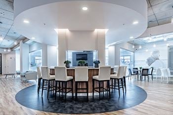 Business lounge with kitchenette