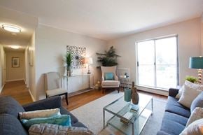 St. Catharines apartment for rent - Linden Court large living room with access to balcony in St. Catharines, ON