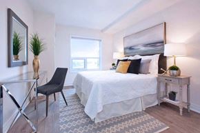 Milton apartment for rent - The Miltonian Apartments primary bedroom featuring work station in MIlton, ON
