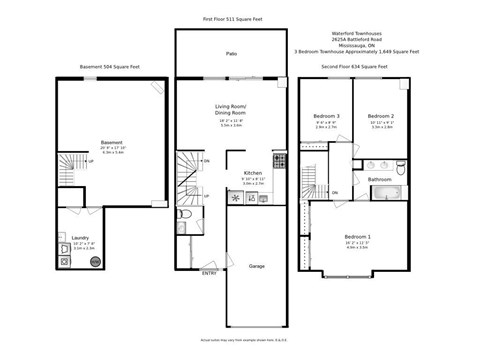 Floor plan for 3 beds, 1.5 baths, 1744 sqft