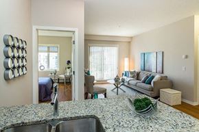 Calgary apartment for rent - Beacon Heights in Calgary, AB kitchen breakfast bar with granite counter tops