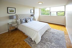 Toronto apartment for rent - Brookbanks Apartments large, contemporary bedroom with lots of natural light in Toronto, ON