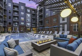 Charlotte apartment for rent - fire pit with pool area