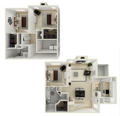 Floor plan for 3 beds, 2 baths, 1688 sqft