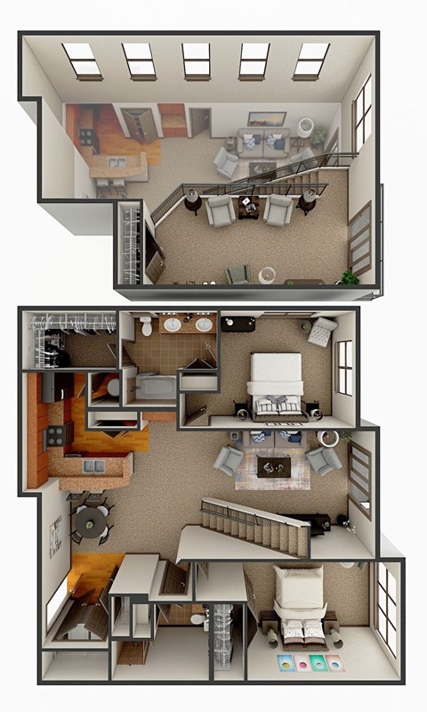 Floor plan for 2 beds, 2 baths, 1508 sqft
