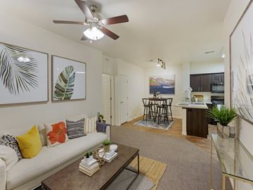 Midvale townhouse for rent - A living room with a white couch and a coffee table.