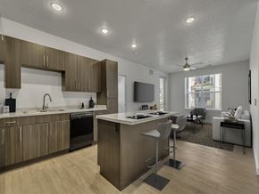 Salt Lake City apartment for rent - Chairs at Island at Garden Lofts