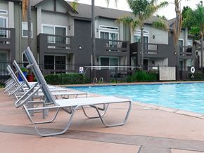 Oceanside apartment for rent - Poolside Lounging at Canyon Club Apartments