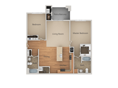 Floor plan for studio, 1113 sqft