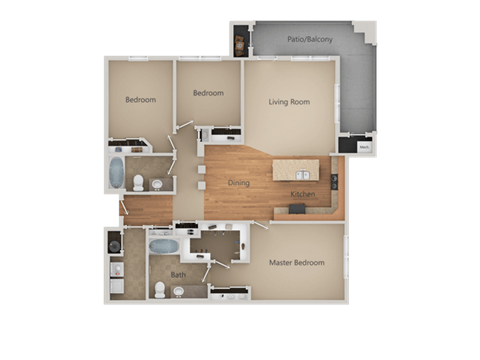 Floor plan for studio, 1356 sqft