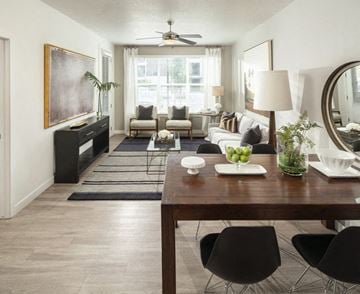 Draper apartment for rent - a living room with a dining room table and a living