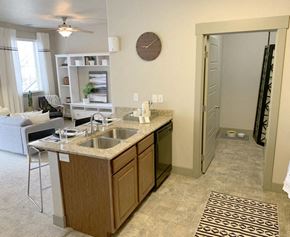 South Jordan apartment for rent - Kitchen With Island Dining at San Marino Apartments, Utah