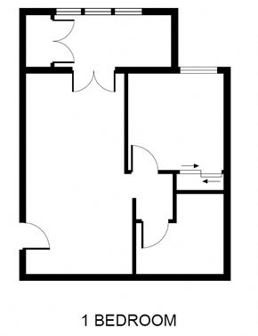 Santa Maria apartment for rent - a floor plan of a house with a bedroom and a living room