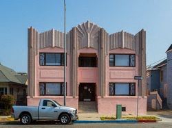 Long Beach apartment for rent - Pink two story apartment building