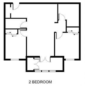 Santa Maria apartment for rent - a floor plan of a house with two bedrooms and a living room