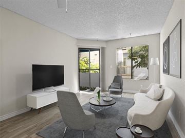 San Pedro apartment for rent - a living room with a couch and a tv