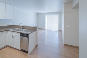 Redondo Beach apartment for rent - A kitchen with a sink and a dishwasher.