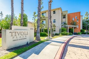 Pomona apartment for rent - property front entrance with sign stating Tivoli Plaza