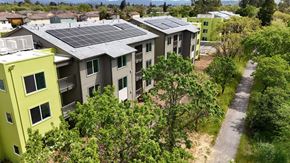 Santa Rosa apartment for rent - Apartment complex with solar panels on the roof.