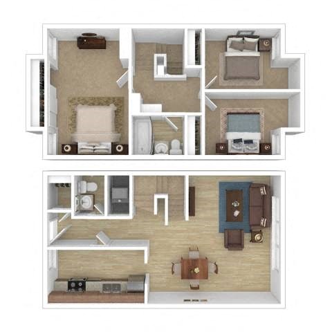 Floor plan for 3 beds, 1.5 baths, 1185 sqft