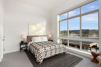 Large windows with natural light