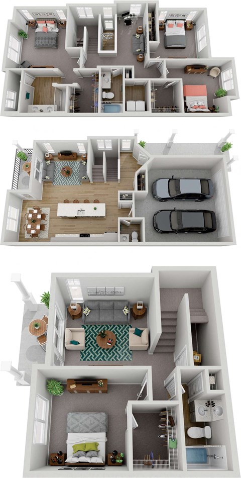 Floor plan for 4 beds, 3.5 baths, 2244 sqft