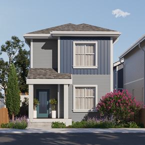 Port Orchard apartment for rent - A modern two-story house with a grey exterior and a green door.