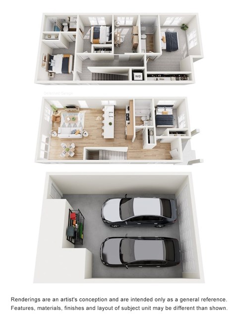 Floor plan for 4 beds, 3 baths, 1718 sqft