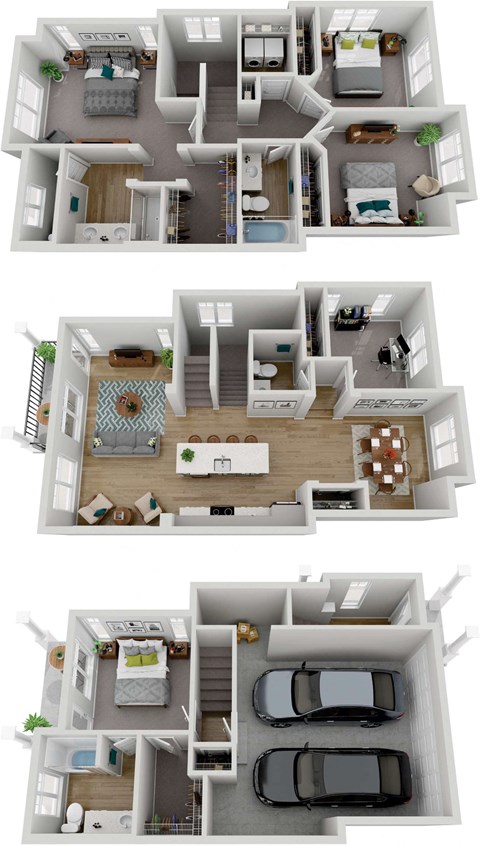 Floor plan for 5 beds, 3.5 baths, 2061 sqft