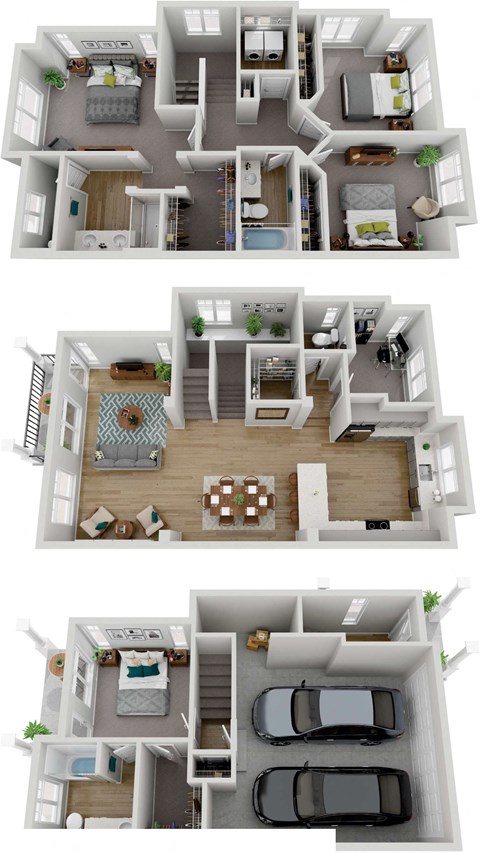 Floor plan for 4 beds, 3.5 baths, 2187 sqft