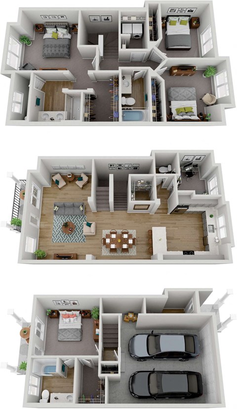 Floor plan for 4 beds, 3.5 baths, 2161 sqft