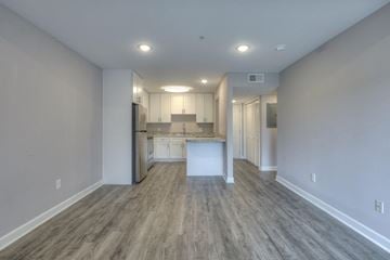 Nashville townhouse for rent - A kitchen area with a countertop and cabinets is visible.