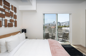 Los Angeles apartment for rent - a bedroom with a bed and a window