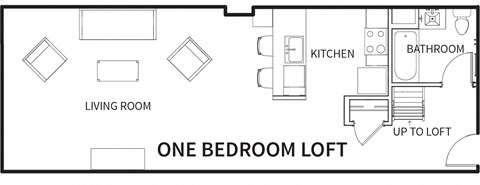 Floor plan for studio, 1 bath, 686 sqft