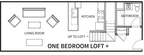 Floor plan for studio, 1 bath, 989 sqft