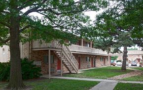 Wichita apartment for rent - a building with a staircase in front of it