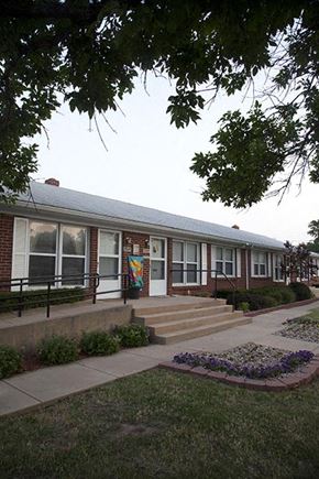 Wichita apartment for rent - a building with steps in front of it