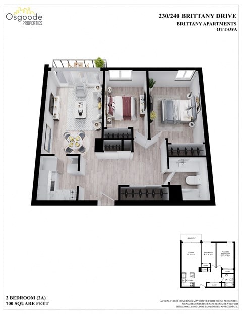 Floor plan for 2 beds, 1 bath, 800 sqft