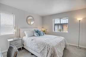 Tempe apartment for rent - Large carpeted bedroom with two windows and walk-in closet in Tempe, AZ