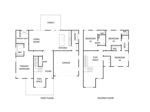 Floor plan for 4 beds, 4 baths, 2563 sqft