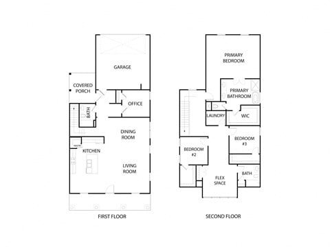 Floor plan for 3 beds, 2.5 baths, 2514 sqft