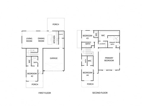 Floor plan for 4 beds, 4 baths, 2533 sqft