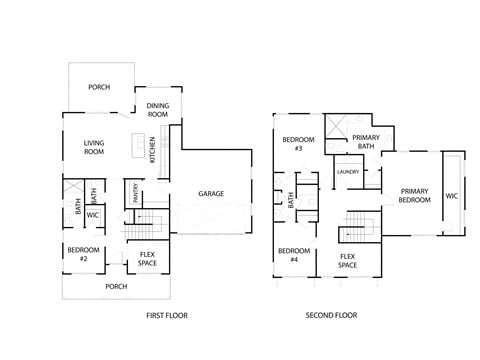 Floor plan for 4 beds, 4 baths, 2480 sqft
