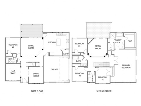 Floor plan for 5 beds, 3 baths, 2984 sqft
