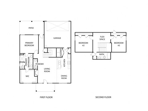 Floor plan for 3 beds, 2.5 baths, 1739 sqft